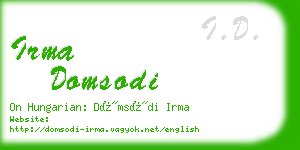 irma domsodi business card